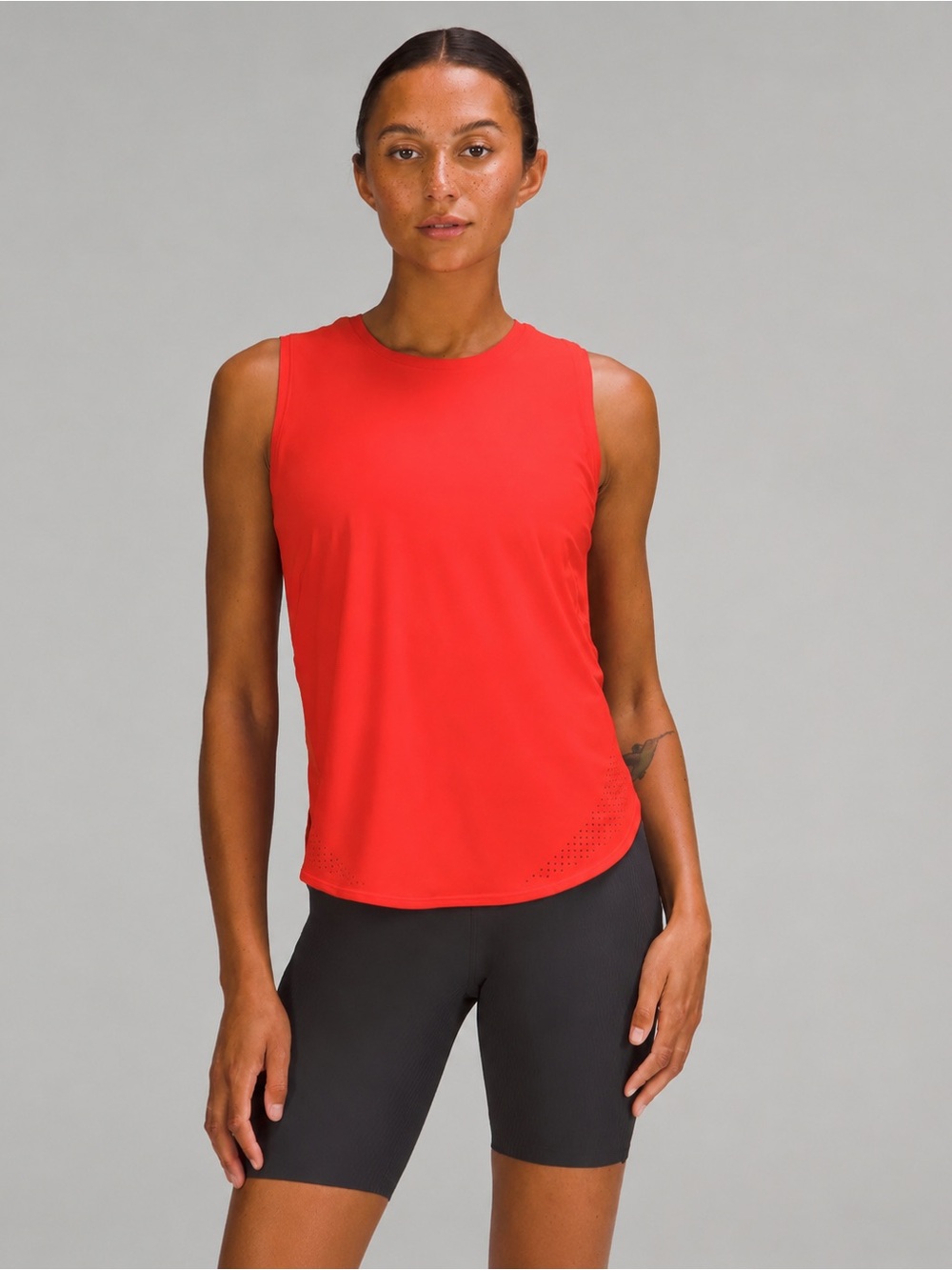 NWT New LULULEMON High Neck Split Hem Run Tank Top Pink Punch Orange PPNC 8